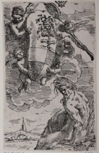 Frontespizio con l'allegoria del fiume Foglia e lo stemma di Pesaro