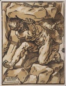 Gigante con masso sulle spalle