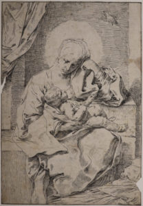 Vergine con il Bambino che tiene al filo un uccellino